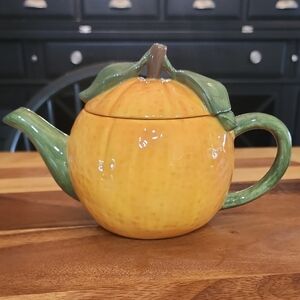 Orange Shaped Ceramic Teapot